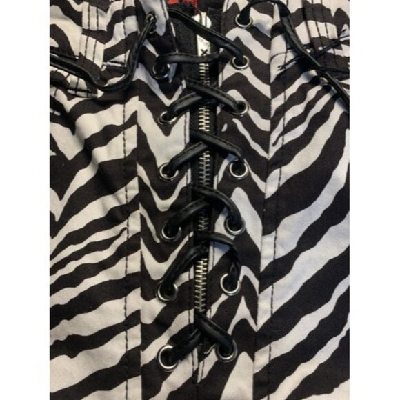 TRIPP EMO GOTH PUNK ROCK STAR WHITE BLACK ZEBRA PRINTED JEAN PANTS SEXY NEW Tags - Picture 3 of 8
